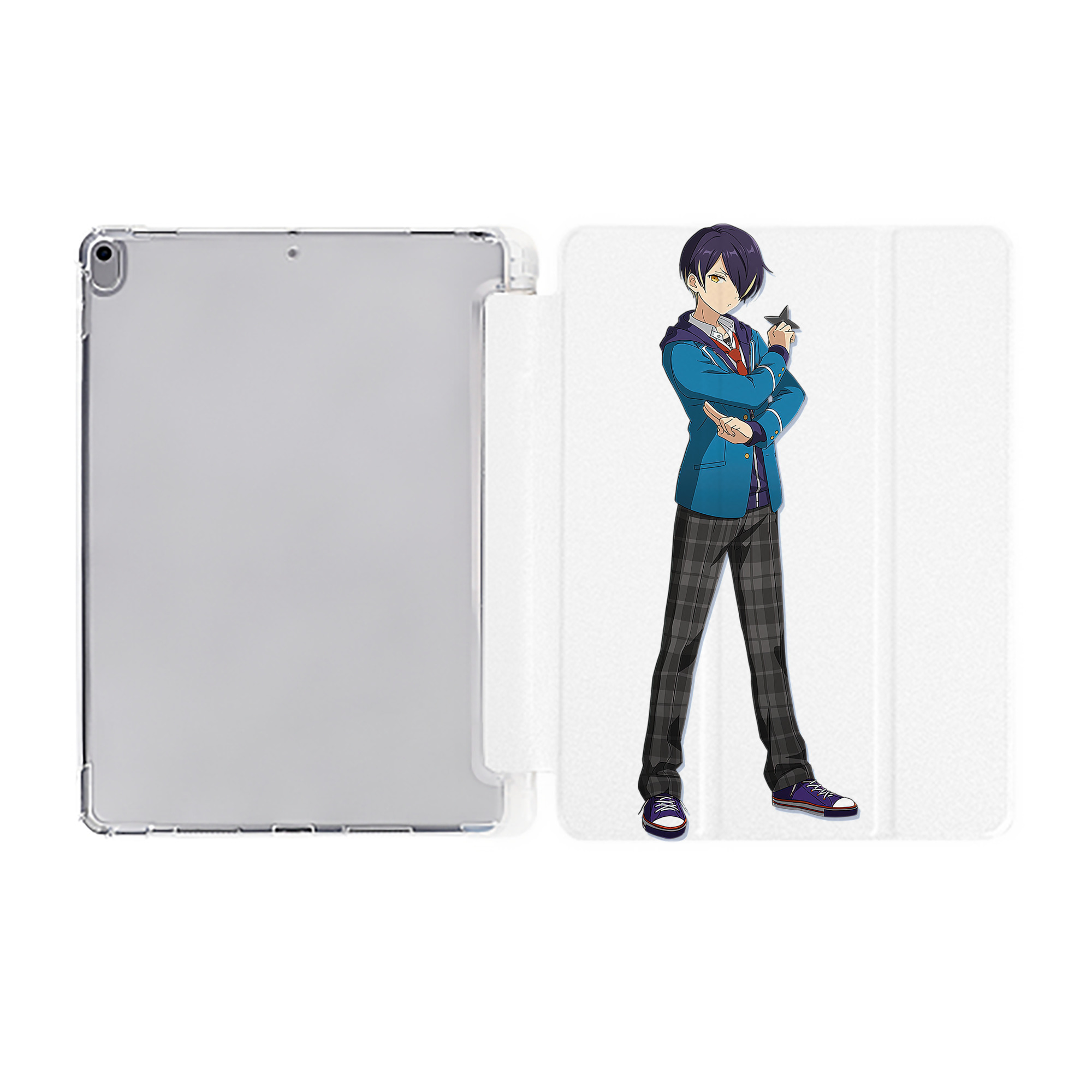 （画像用） あんさんぶるスターズ! Ensemble Stars IPad ケース ペン収納付き 三つ折りスタンド PUレザー×シリコン 対応機種9.5/10.5/10.9インチ